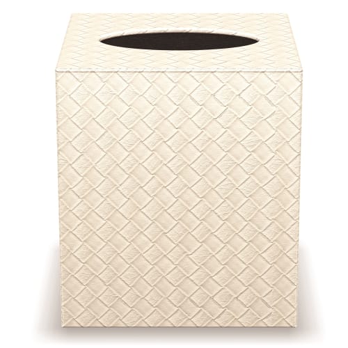 Jumbo Woven Boutique Tissue Box Cover, Ivory